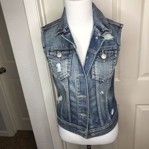 Grey wire denim vest